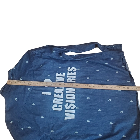 H&M Divided Denim Paisley Button-Down Shirt. Pearl Snaps. Women's XL. F0079 - Picture 8 of 10